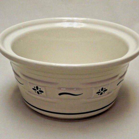 Longaberger Pottery Woven Traditions Heritage Green Small Covered Dish 1994 - Picture 5 of 11